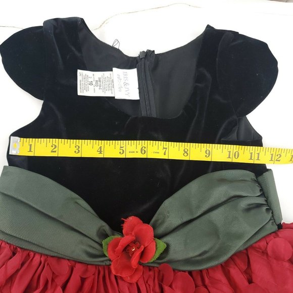 Iris And Ivy Girls Red Black Cap Sleeve Round Neck Ruffled A Line Dress … - Picture 12 of 15